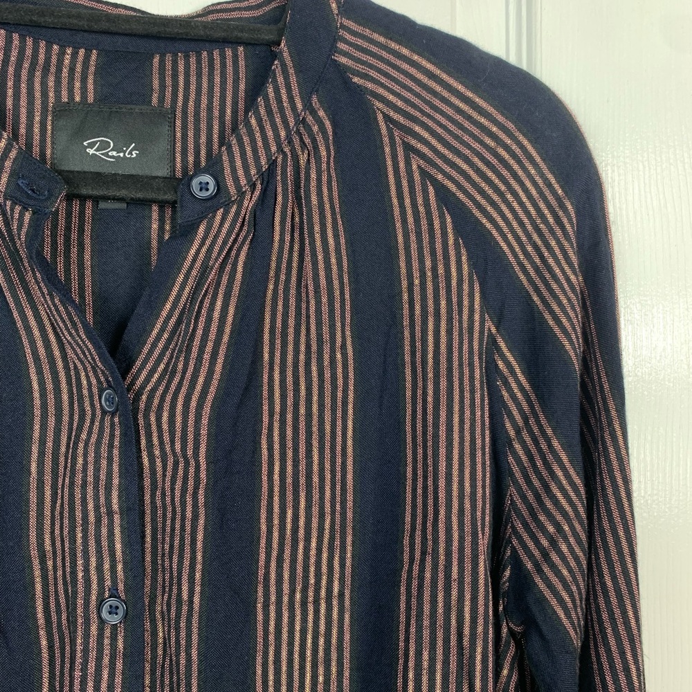 Rails Edith Blouse in Midas Stripe Metallic Size XS - Picture 6 of 8
